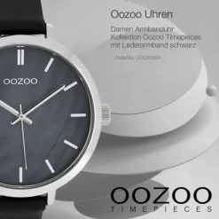 Oozoo Damen Armbanduhr Timepieces Analog Leder schwarz UOC8359A