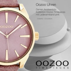 Oozoo Damen Armbanduhr Timepieces Analog Leder pink UOC8362A