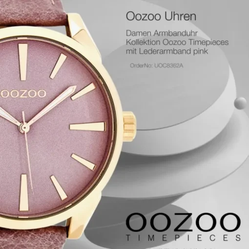 Oozoo Damen Armbanduhr Timepieces Analog Leder pink UOC8362A