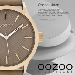 Oozoo Damen Armbanduhr Timepieces Analog Leder braun UOC9016A