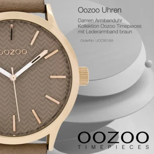 Oozoo Damen Armbanduhr Timepieces Analog Leder braun UOC9016A