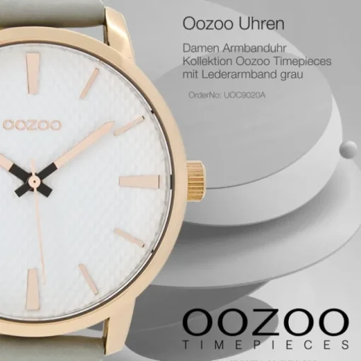 Oozoo Damen Armbanduhr Timepieces Analog Leder grau UOC9020A