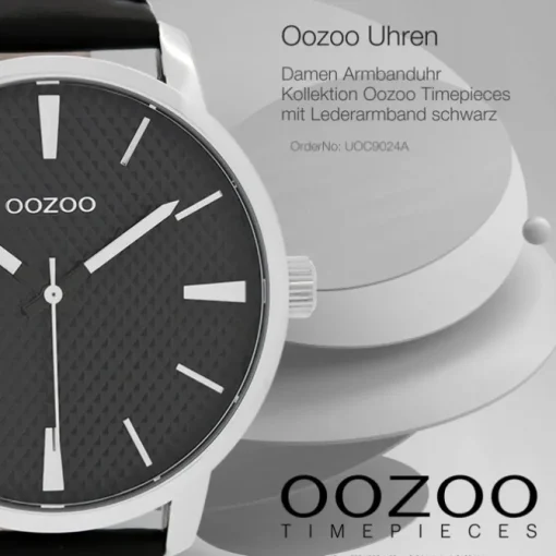 Oozoo Damen Armbanduhr Timepieces Analog Leder schwarz UOC9024A