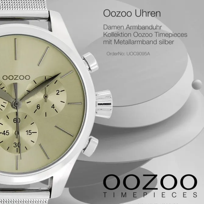 Oozoo Damen Armbanduhr Timepieces Analog Metall silber UOC9095A