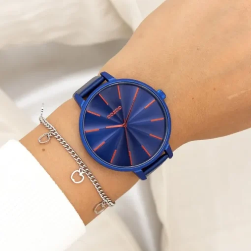Oozoo Damen Armbanduhr Timepieces Analog Leder blau UOC11252