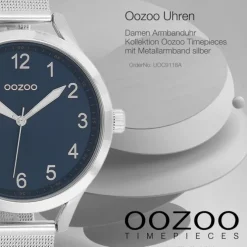 Oozoo Damen Armbanduhr Timepieces Analog Metall silber UOC9118A