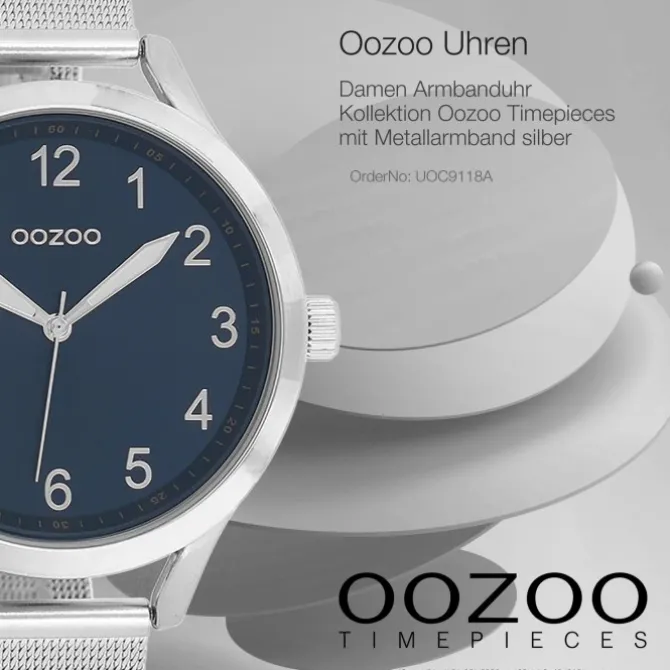 Oozoo Damen Armbanduhr Timepieces Analog Metall silber UOC9118A