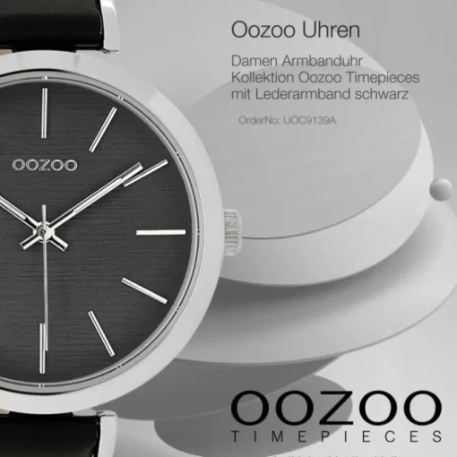 Oozoo Damen Armbanduhr Timepieces Analog Leder schwarz UOC9139A