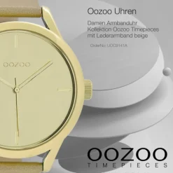 Oozoo Damen Armbanduhr Timepieces Analog Leder beige UOC9141A