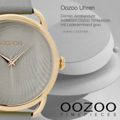 Oozoo Damen Armbanduhr Timepieces Analog Leder grau UOC9160A