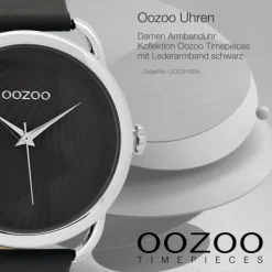Oozoo Damen Armbanduhr Timepieces Analog Leder grau UOC9163A