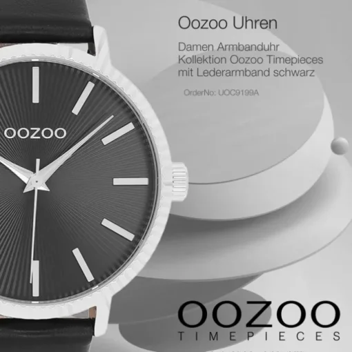 Oozoo Damen Armbanduhr Timepieces Analog Leder schwarz UOC9199A