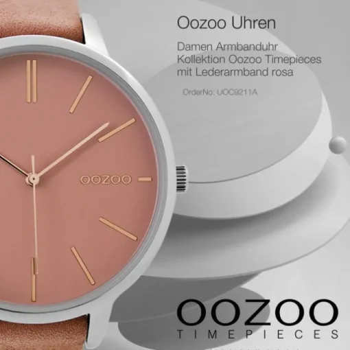 Oozoo Damen Armbanduhr Timepieces Analog Leder rosa UOC9211A