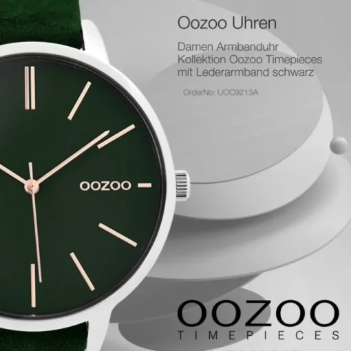 Oozoo Damen Armbanduhr Timepieces Analog Leder schwarz UOC9213A