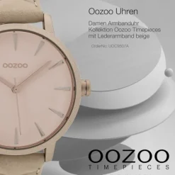 Oozoo Damen Armbanduhr Timepieces Analog Leder beige UOC9507A