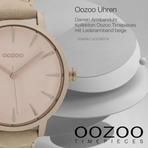 Oozoo Damen Armbanduhr Timepieces Analog Leder beige UOC9507A