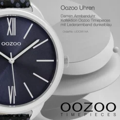 Oozoo Damen Armbanduhr Timepieces Analog Leder dunkelblau UOC9514A