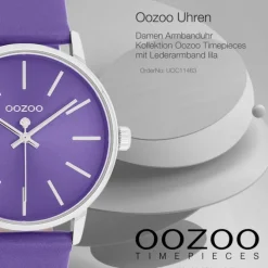 Oozoo Damen Armbanduhr Timepieces Analog Lederband lila UOC11463