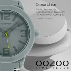 Oozoo Damen Armbanduhr Timepieces Analog Plastik grau UOC3680A