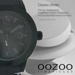 Oozoo Damen Armbanduhr Timepieces Analog Plastik schwarz UOC4119A