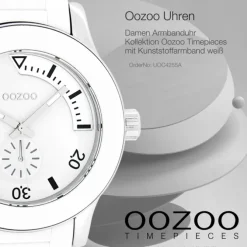 Oozoo Damen Armbanduhr Timepieces Analog Plastik weiß UOC4255A