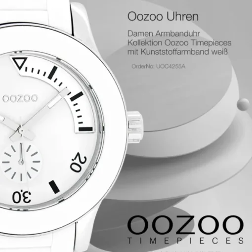 Oozoo Damen Armbanduhr Timepieces Analog Plastik weiß UOC4255A