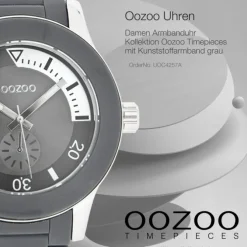 Oozoo Damen Armbanduhr Timepieces Analog Plastik grau UOC4257A