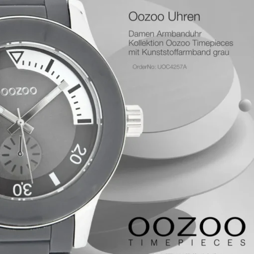 Oozoo Damen Armbanduhr Timepieces Analog Plastik grau UOC4257A