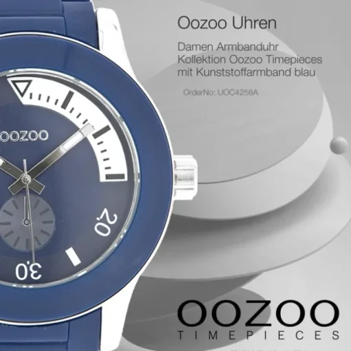 Oozoo Damen Armbanduhr Timepieces Analog Plastik blau UOC4258A