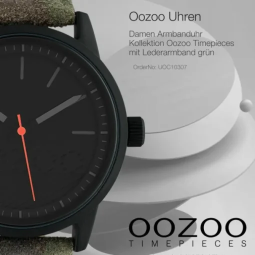 Oozoo Damen Armbanduhr Timepieces Analog Leder grün camouflage UOC10307