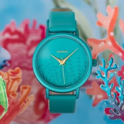 Oozoo Damen Armbanduhr Timepieces C10606 Analog Leder türkis UOC10606