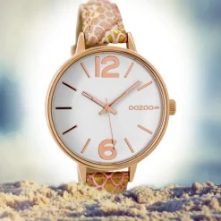 Oozoo Damen Armbanduhr Timepieces C9481 38mm Quarz Leder pink gold UOC9481