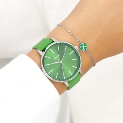 Oozoo Damen Armbanduhr Timepieces Analog Leder grün UOC11297