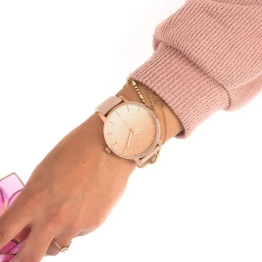 Oozoo Damen Armbanduhr Timepieces Analog Leder beige weiß UOC10831