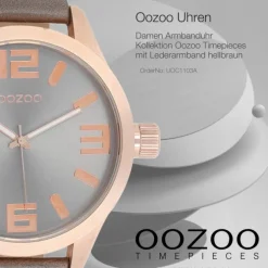 Oozoo Damen Armbanduhr Timepieces Analog Leder hellbraun UOC1103A