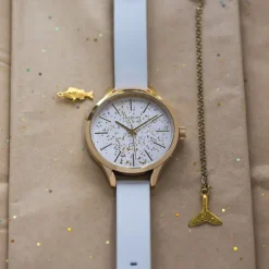 Oozoo Damen Armbanduhr Timepieces C10085 Quarzwerk Leder weiß UOC10085
