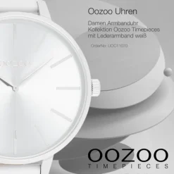 Oozoo Damen Armbanduhr Timepieces Analog Leder weiß UOC11070