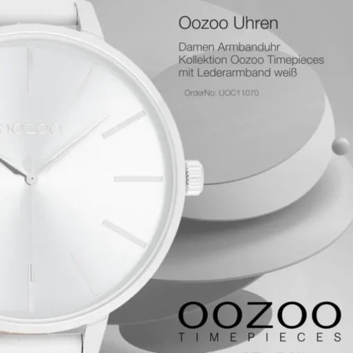 Oozoo Damen Armbanduhr Timepieces Analog Leder weiß UOC11070