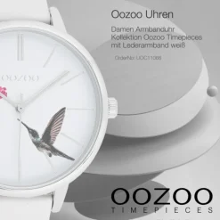 Oozoo Damen Armbanduhr Timepieces Analog Leder weiß UOC11066