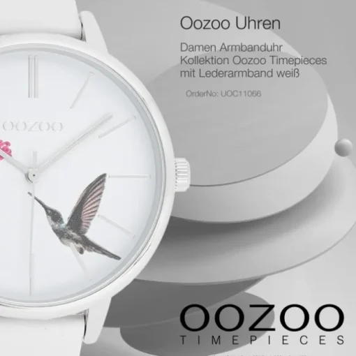 Oozoo Damen Armbanduhr Timepieces Analog Leder weiß UOC11066