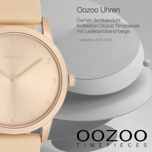 Oozoo Damen Armbanduhr Timepieces Analog Leder beige UOC11078