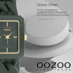 Oozoo Damen Armbanduhr Timepieces Analog Kunststoff dunkelgrün UOC11279