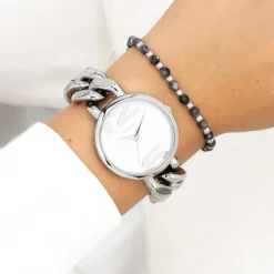 Oozoo Damen Armbanduhr Timepieces Analog Metall silber UOC11260