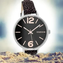 Oozoo Damen Armbanduhr Timepieces C9484 38mm Leder lila schwarz UOC9484