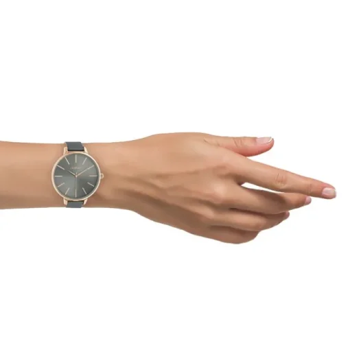 Oozoo Damen Armbanduhr Timepieces C10713 Analog Leder blaugrau UOC10713