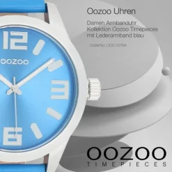Oozoo Damen Armbanduhr Timepieces Analog Leder blau UOC1076A