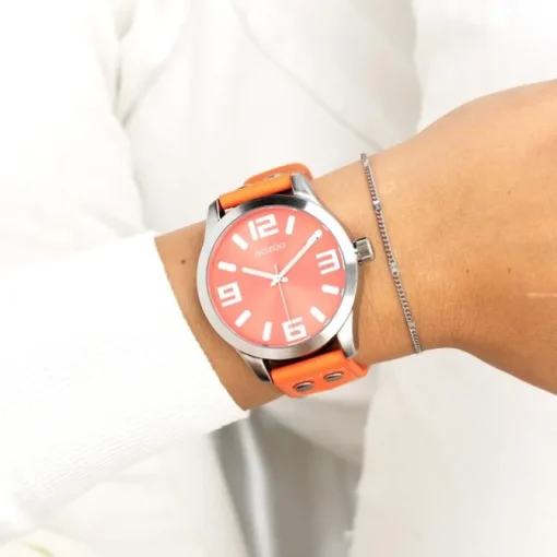 Oozoo Damen Armbanduhr Timepieces Analog Leder orange rot UOC1073A
