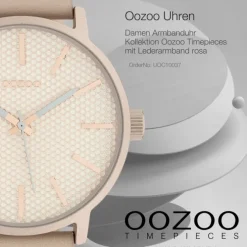 Oozoo Damen Armbanduhr Timepieces Analog Leder rosa UOC10037