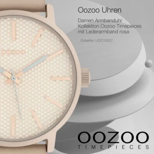 Oozoo Damen Armbanduhr Timepieces Analog Leder rosa UOC10037