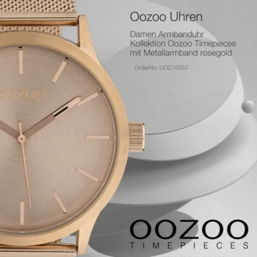 Oozoo Damen Armbanduhr Timepieces Analog Metall rosegold UOC10057